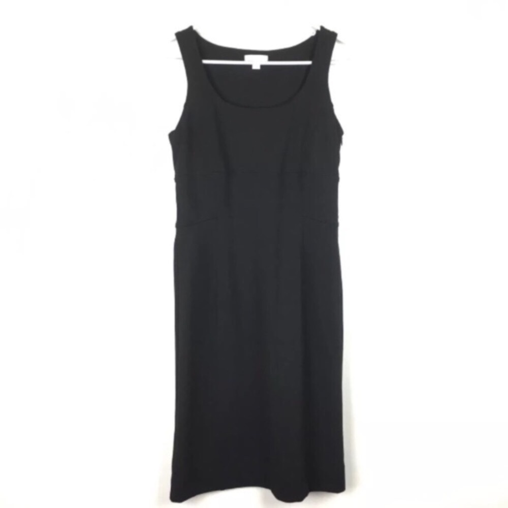 NEW YORK & COMPANY Vintage Y2K Dress Minimalist Solid Black Sleeveless Size 4